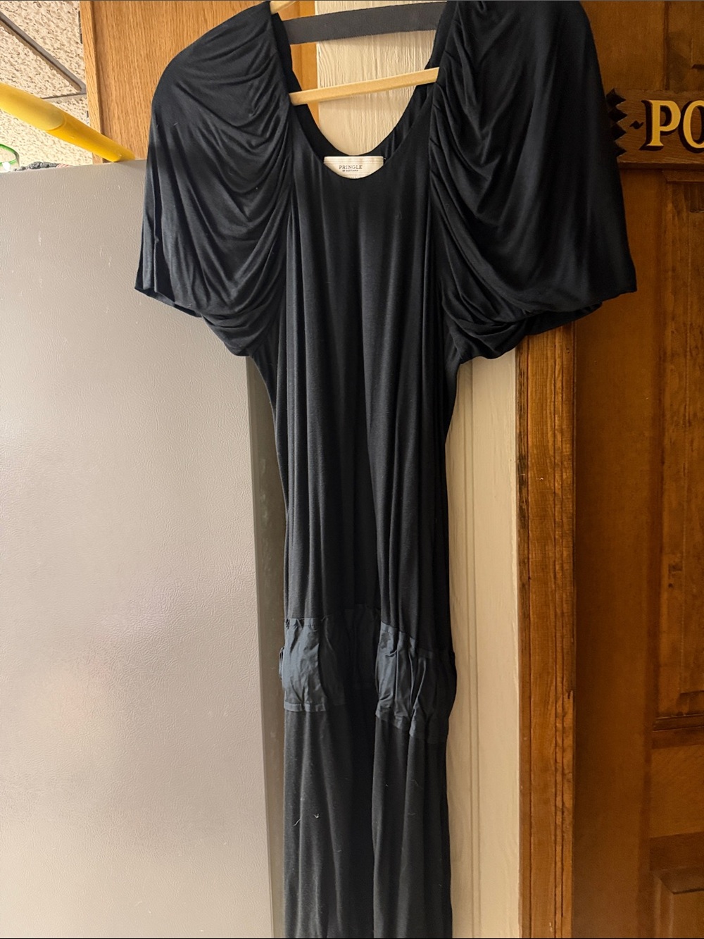 Pringle Black Puff-Sleeve Maxi Dress